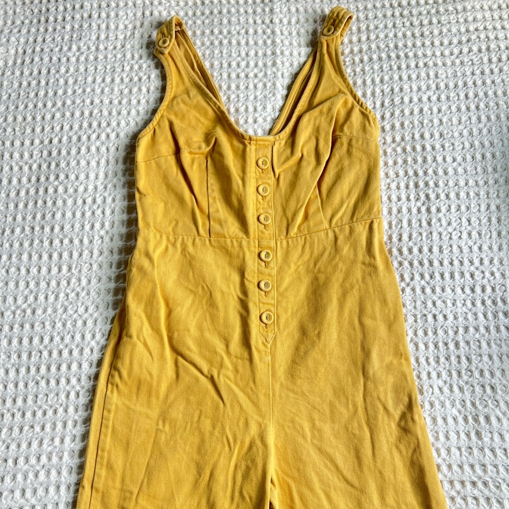 Urban Outfitters Denim Yellow Jumpsuit